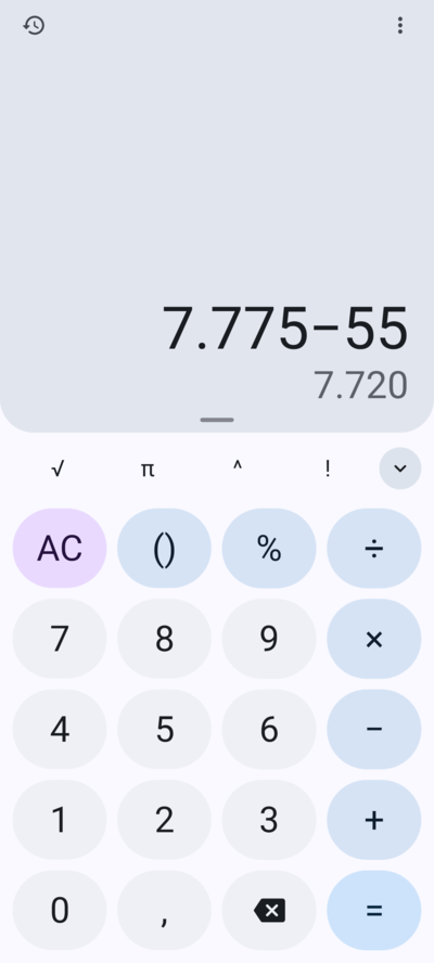 Typing with live result