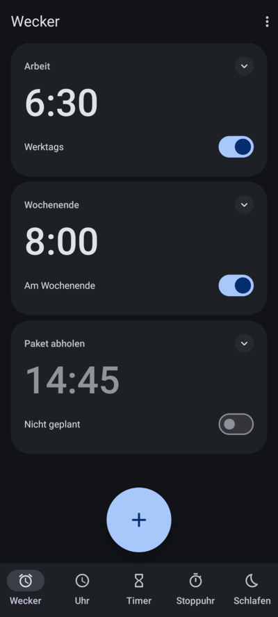 Alarm list