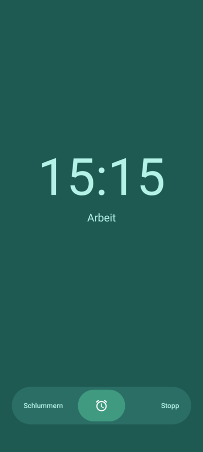 Ringing screen with slide to snooze or stop